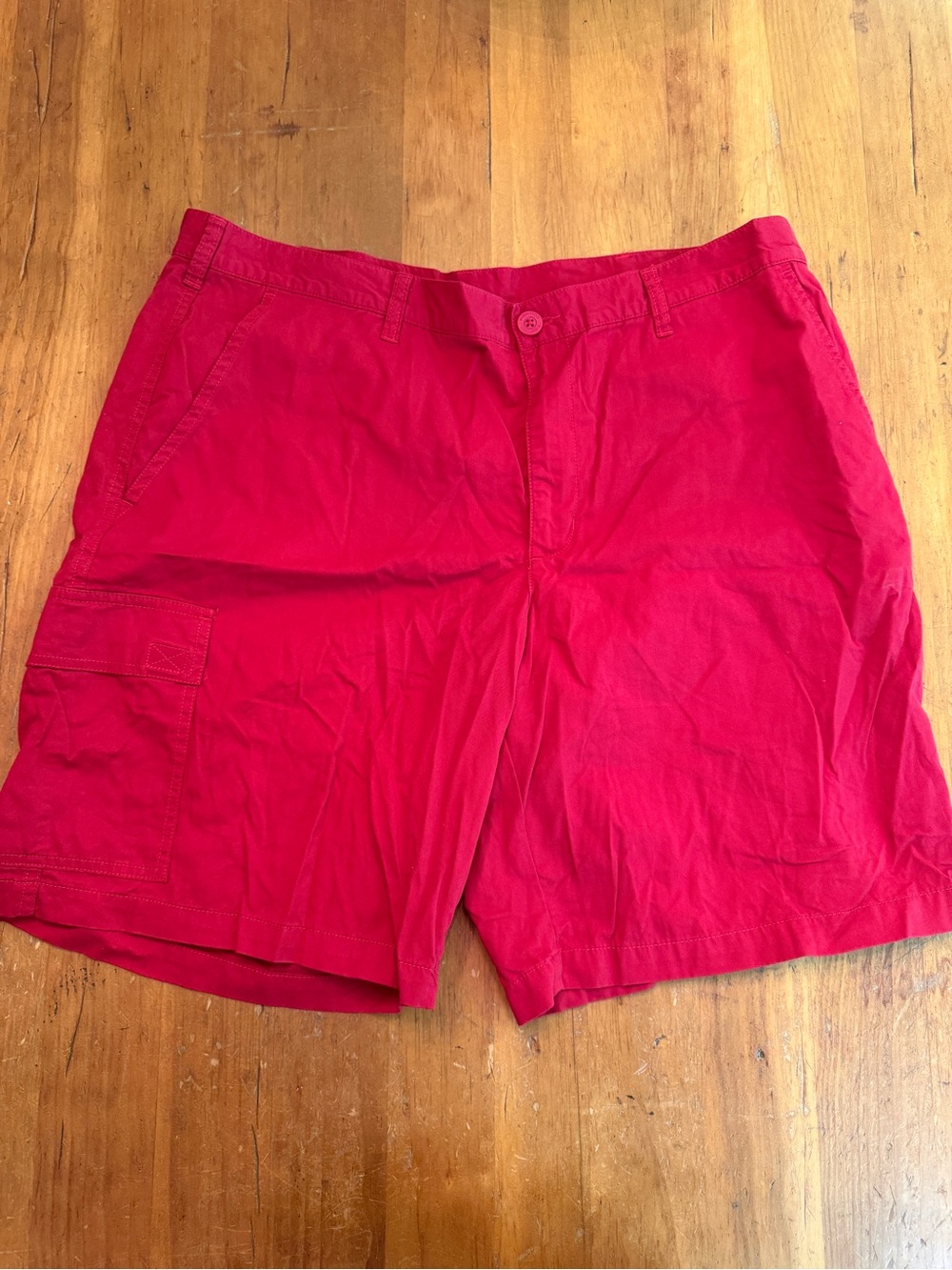 Columbia Chino Shorts Red Men’s 40 100% Cotton Mid Rise Pockets